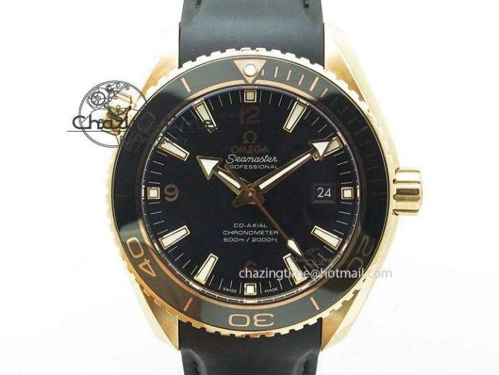 1218 UrbanChic Seamaster Diver 300M SS RG Black Ceramic Bezel JVSF 1:1 Best Edition Black Dial on SS RG Bracelet A 7786